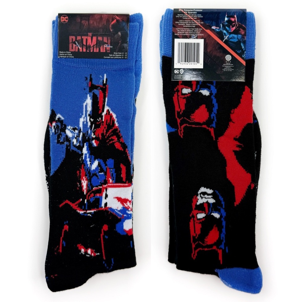 The Batman Movie Crew Socks Mens Womens DC Comics Film Novelty Gift Blue Red